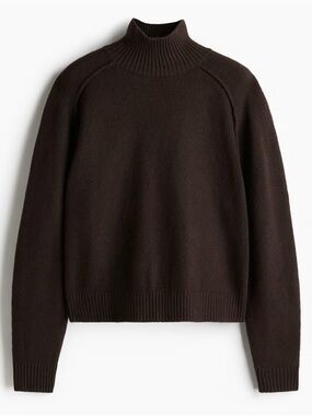 H&M Women's Dark Brown Cowl/Mock Neck Sweater